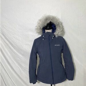 Columbia Women's Navy Ski Jacket with Fur Hood